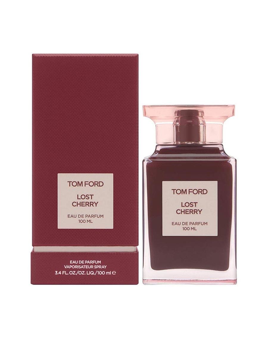 Tom Ford Lost Cherry crimson red box with pink cap bottle clear shot