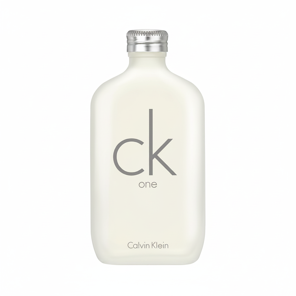 CK One Calvin Klein white background studio shot