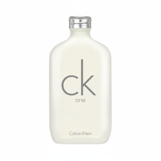 CK One Calvin Klein white background studio shot