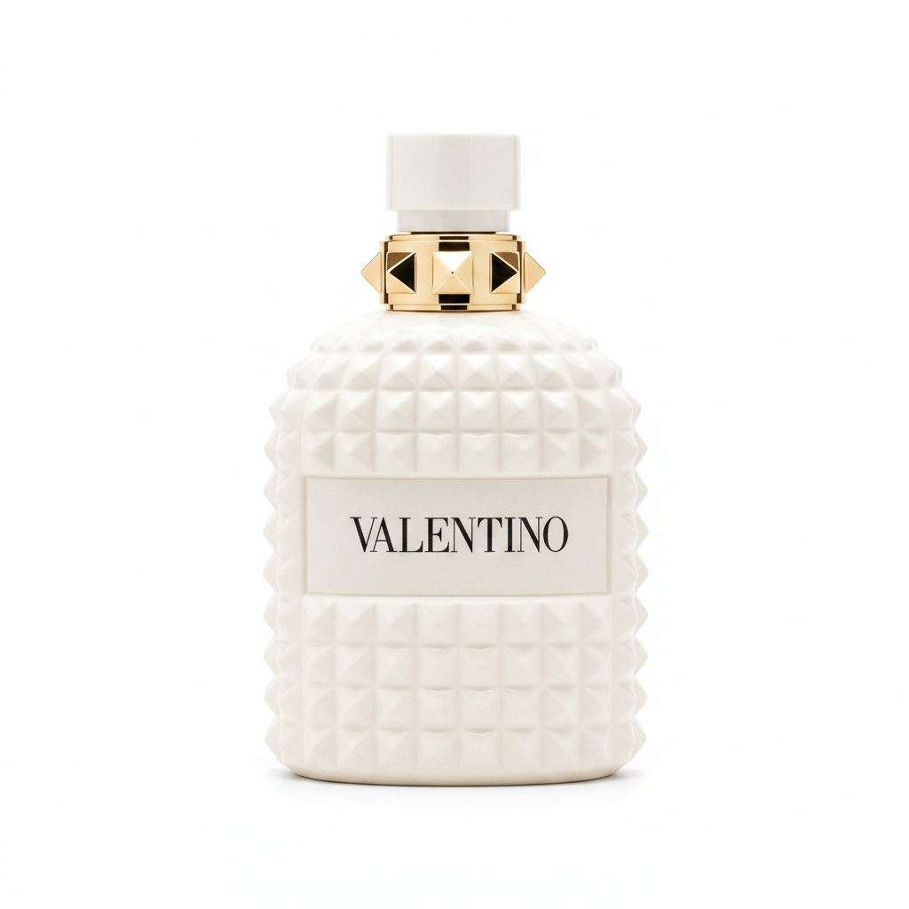 Valentino Uomo Born in Roma Ivory white background studio shot