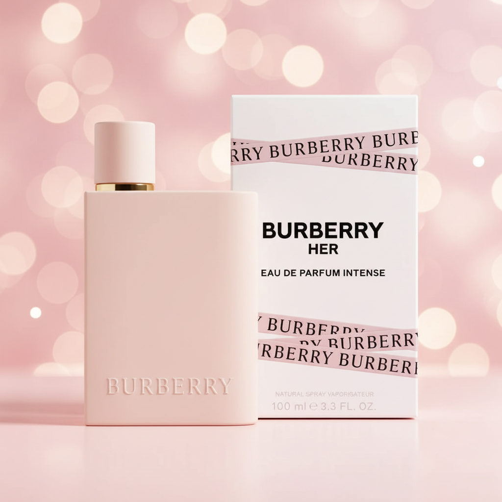 Burberry Her EDP Intense pink bokeh dreamy shot
