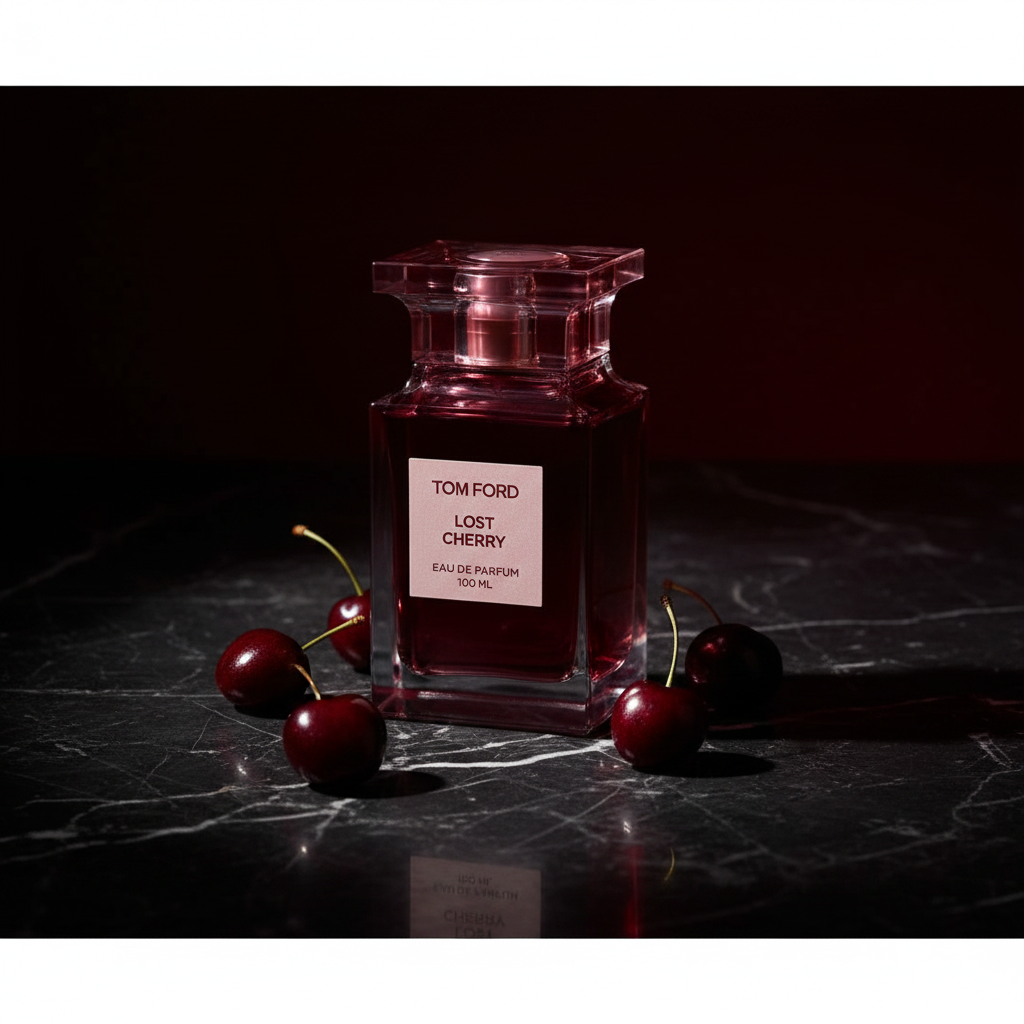 Tom Ford Lost Cherry Crimson dark marble moody shot