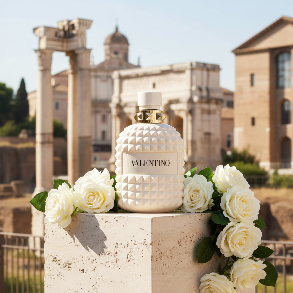 Valentino Uomo Born in Roma Ivory Roman architecture shot
