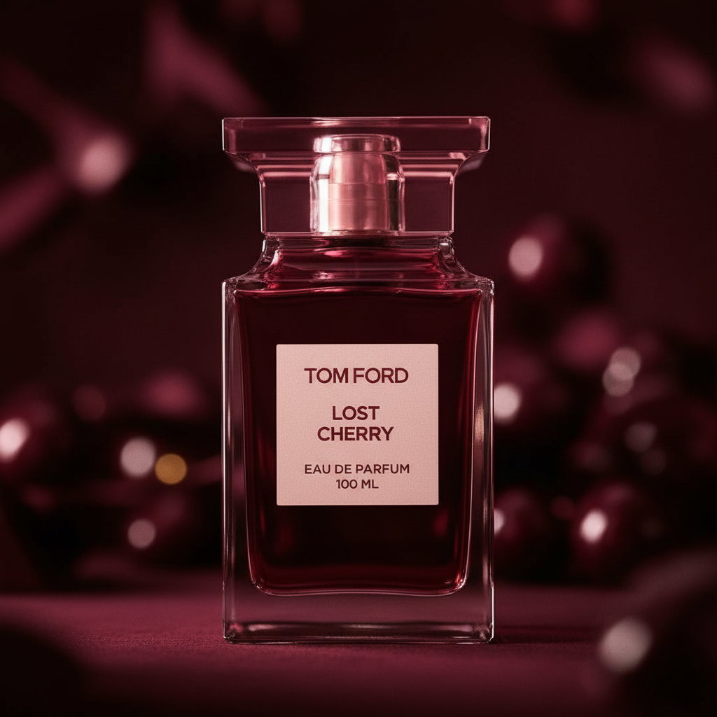 Tom Ford Lost Cherry Crimson bokeh cinematic shot