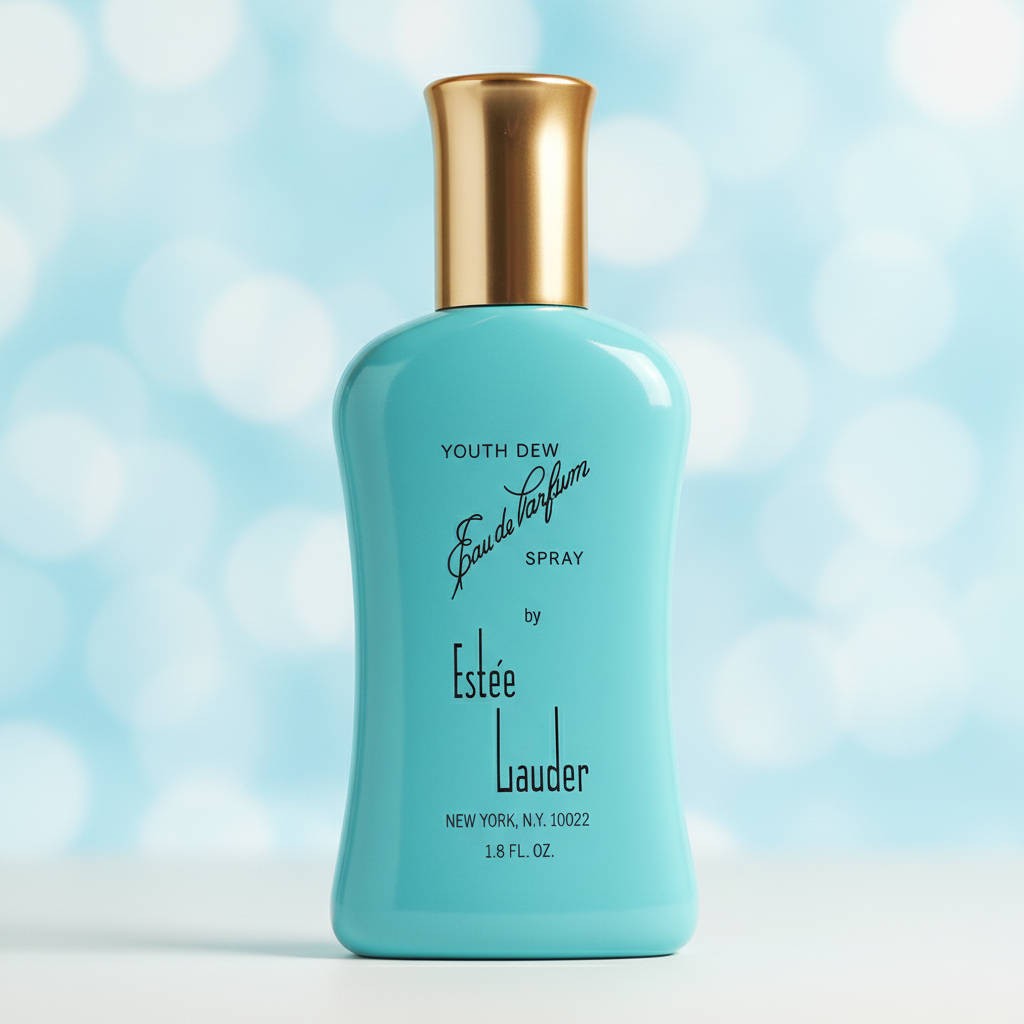 Youth Dew Estee Lauder blue bokeh shot