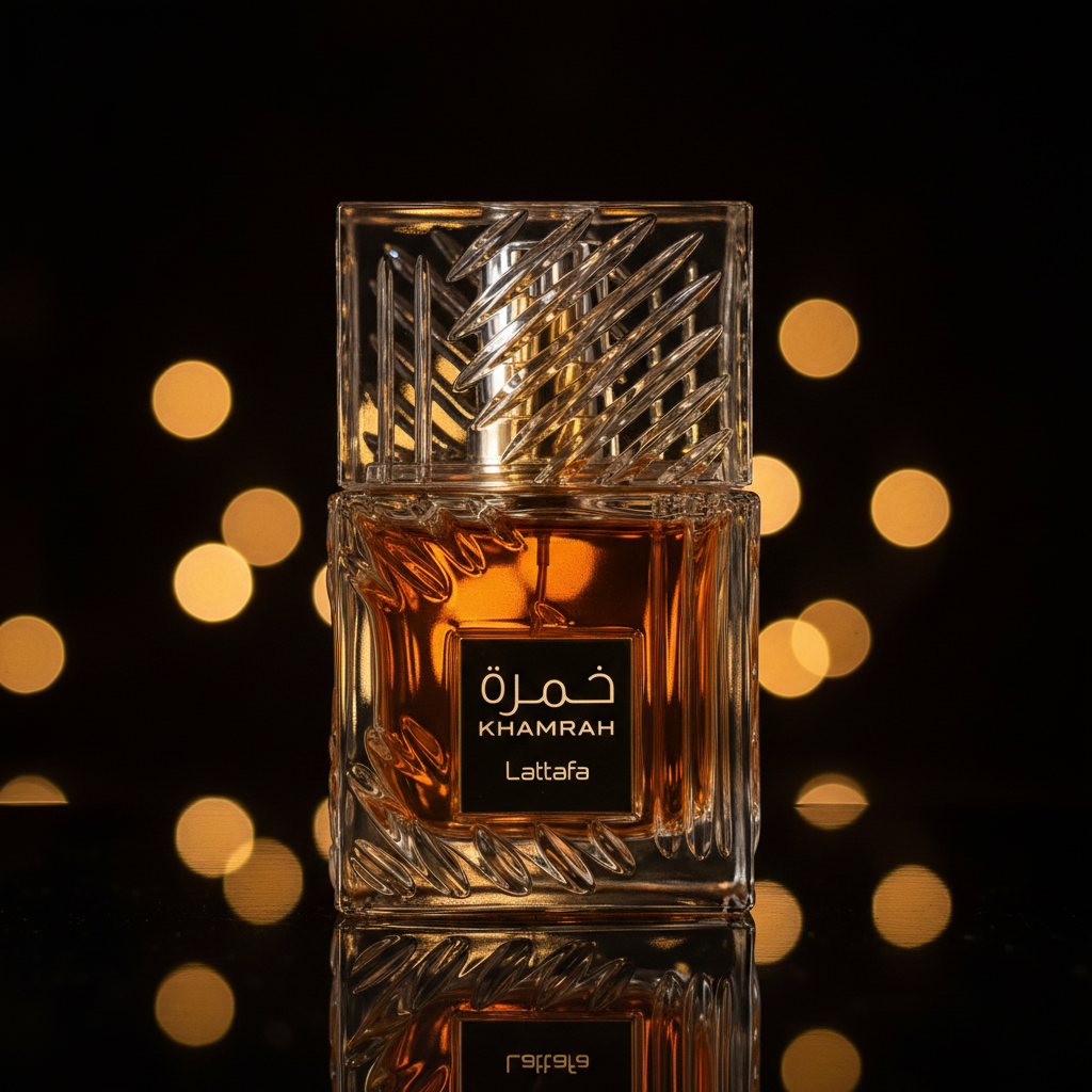 Khamrah Lattafa dark golden bokeh dramatic shot