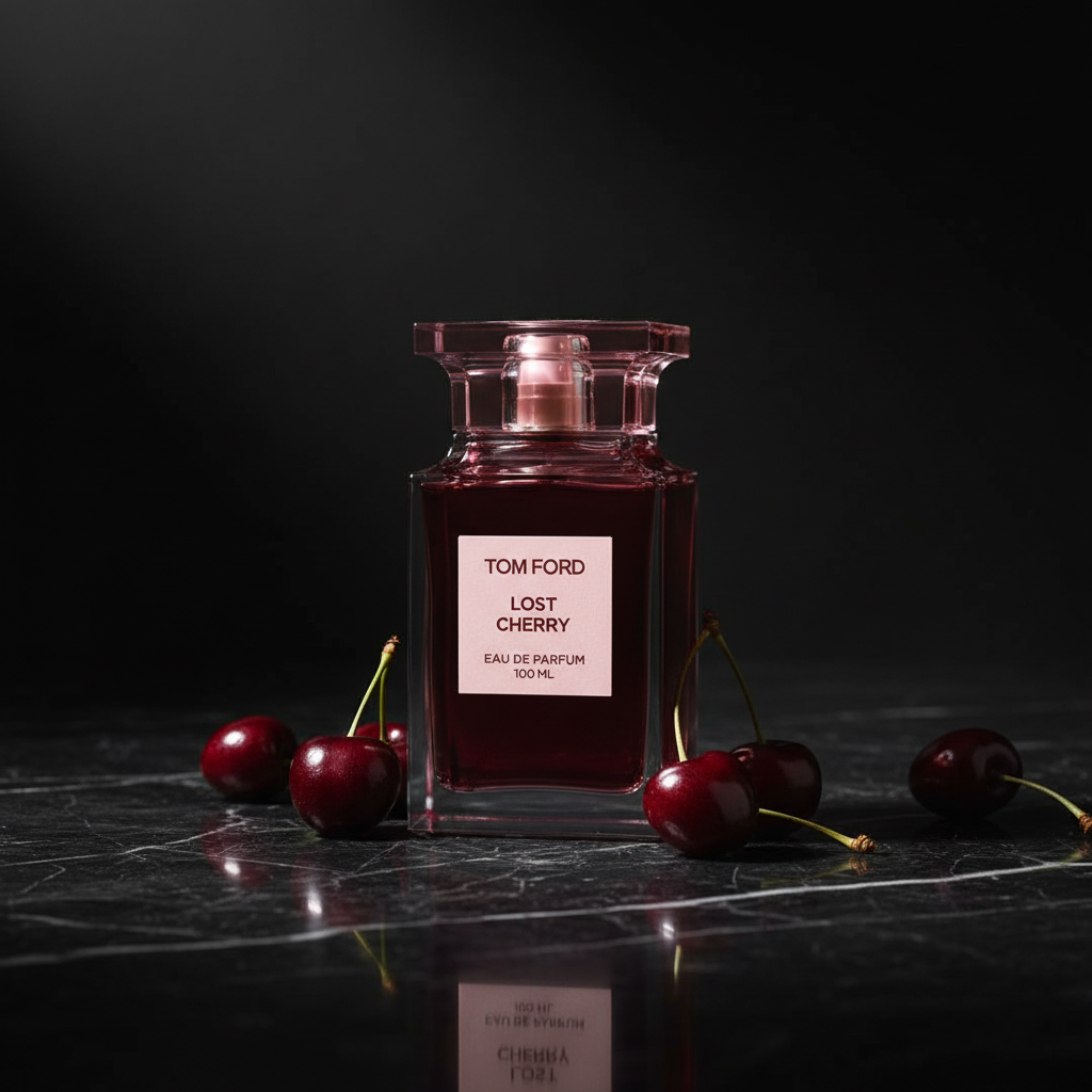 Tom Ford Lost Cherry dark marble moody shot