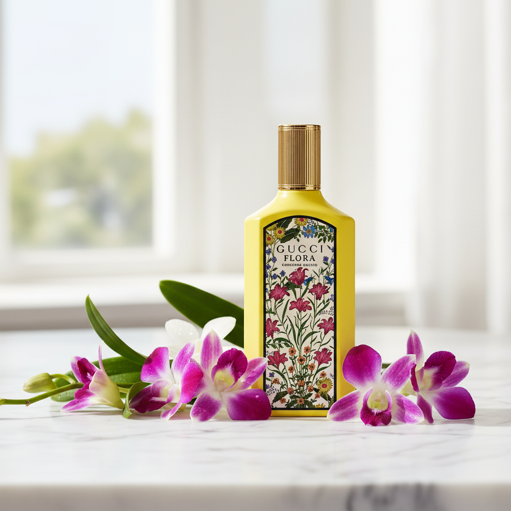 Gucci Flora Gorgeous Orchid marble with orchid flowers